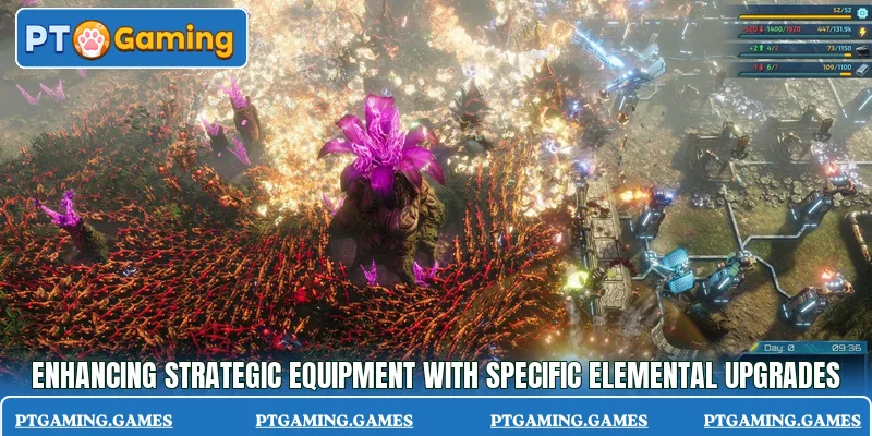 Enhancing strategic equipment with specific elemental upgrades