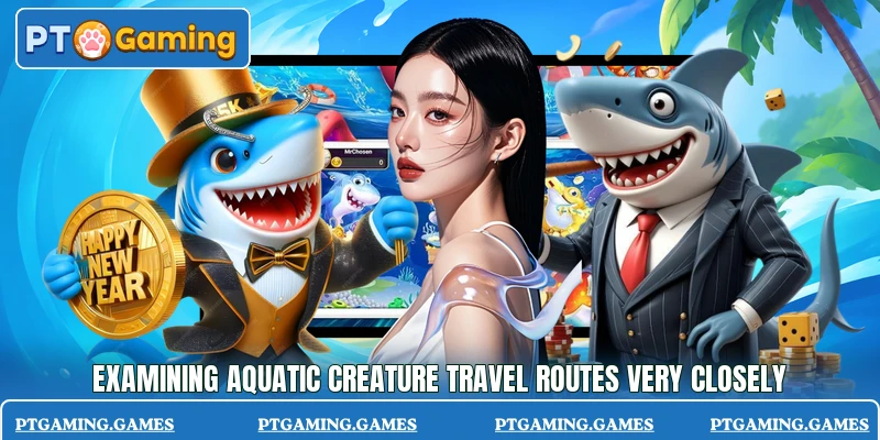 Examining aquatic creature travel routes very closely Examining aquatic creature travel routes very closely