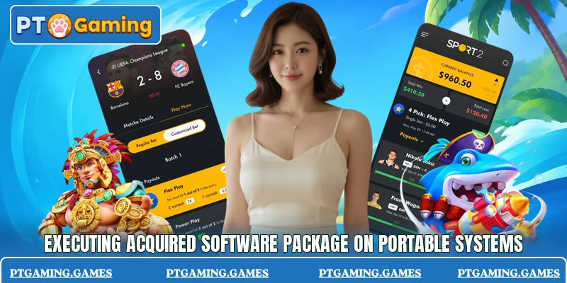 Executing acquired software package on portable systems Executing acquired software package on portable systems